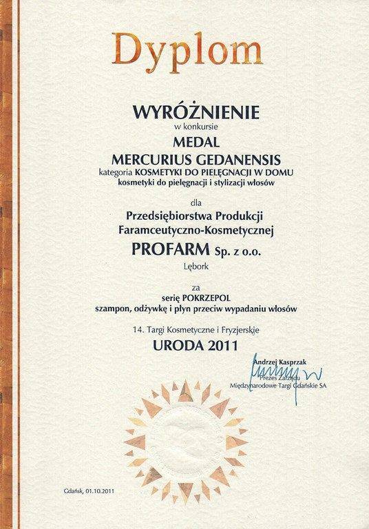 Wyróżnienie na 14 Targach Kosmetycznych i Fryzjerskich URODA 2011