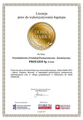 Certyfikat Dobra Marka 2015