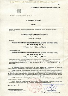 Nowy certyfikat GMP