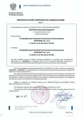 Nowy certyfikat GMP